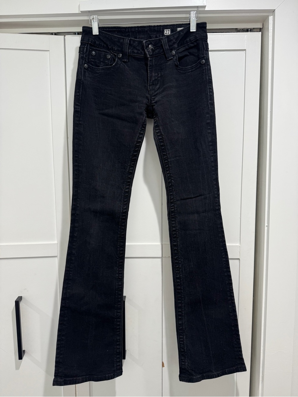 Women's Miss Me Low Rise Black Flare/Bootcut Jeans
